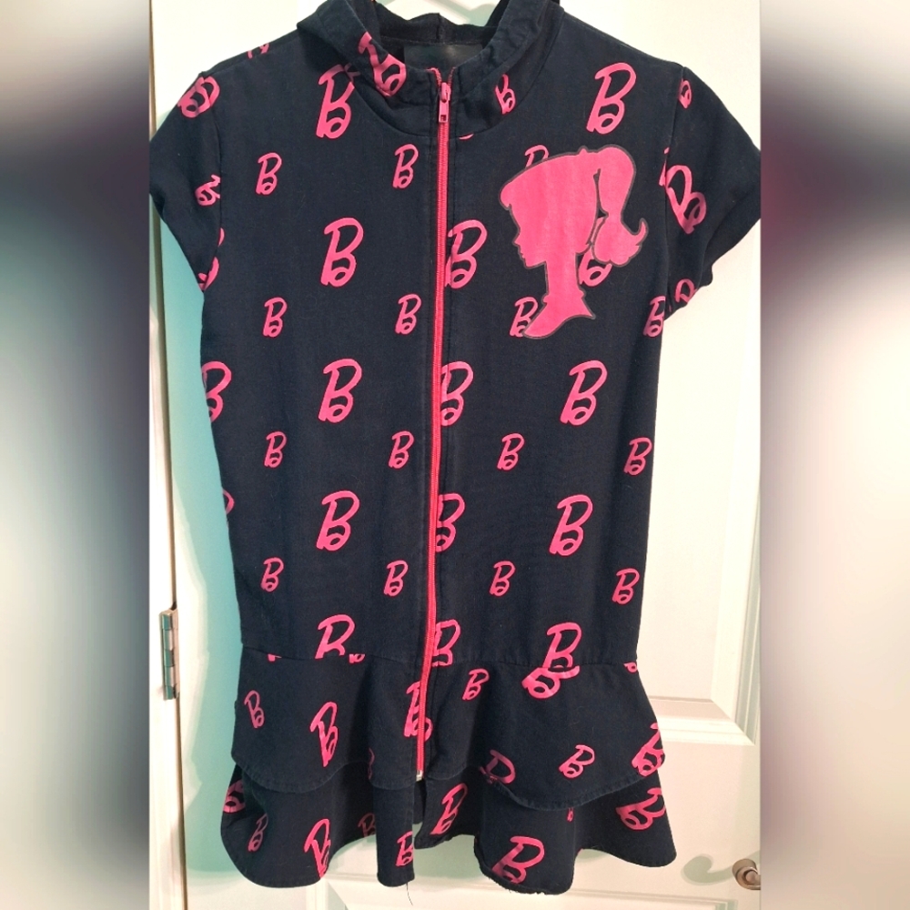 Vintage Barbie Dress Cover up Costume Zip Up with Hood.